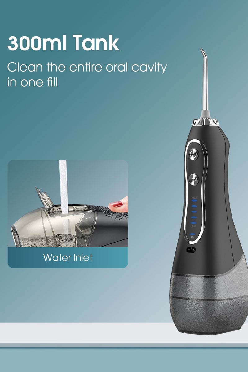KinseiBeauty 5 Modes Water Flosser for Teeth, 300ml Water Tank, 5 Replaceable Jet Tips,1 Toothbrush Head,  IPX7 Waterproof Oral Irrigator for Home And Travel - Image 4
