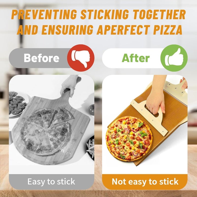 Cozron Premium Sliding Pizza Peel NonStick Pizza Spatula Paddle with Wooden Handle Smart Pizza Slider for Indoor Outdoor Ovens Pizza Board Pizza Transfer Slider Pizza - Image 5