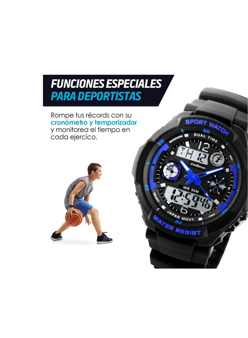 SKMEI Children's Digital Analog Sports Watch Ultra Resistant 4 Display Backlight Waterproof Stopwatch - Image 2
