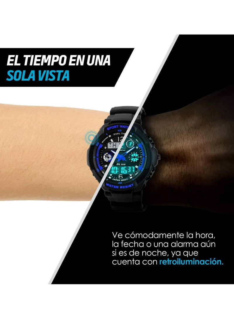 SKMEI Children's Digital Analog Sports Watch Ultra Resistant 4 Display Backlight Waterproof Stopwatch - Image 3