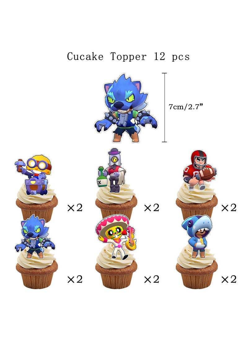 general Birthday party decorations, including birthday banners, table centerpieces, cake decorations, cartoon themed latex balloons for kids fans birthday party supplies - Image 4