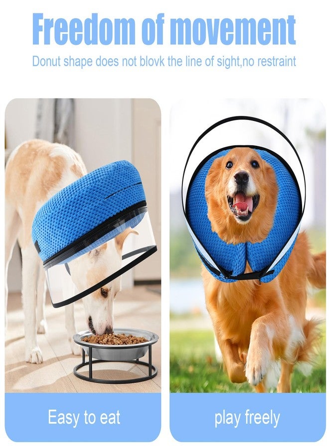 Wn's Day 2-in-1 Soft Inflatable Dog Cone Collar Alternative with Enhanced Anti-Licking Guard Shield, Dog Collar After Surgery, Adjustable Recovery Cones for Large Medium Small Dogs and Cats (Blue,S) - Image 4