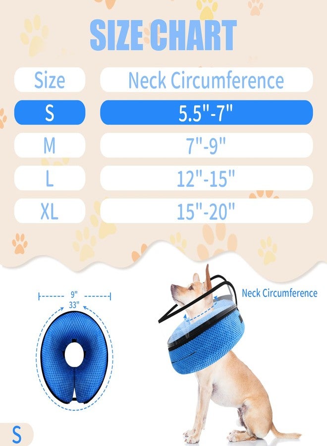 Wn's Day 2-in-1 Soft Inflatable Dog Cone Collar Alternative with Enhanced Anti-Licking Guard Shield, Dog Collar After Surgery, Adjustable Recovery Cones for Large Medium Small Dogs and Cats (Blue,S) - Image 2