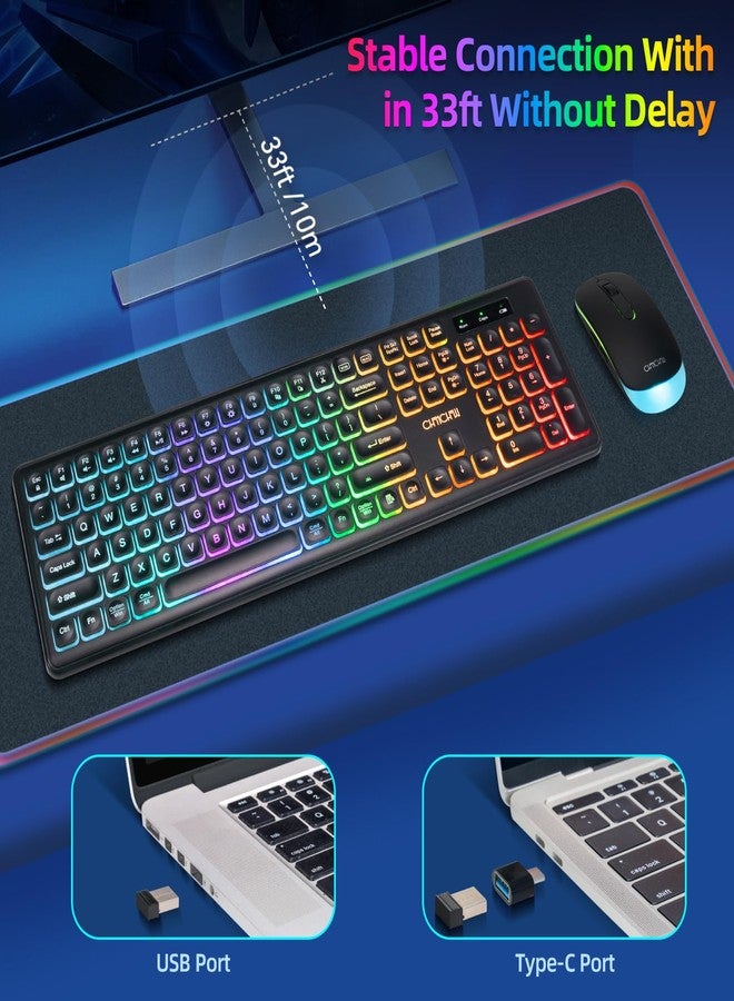 CHONCHOW Wireless Keyboard and Mouse Combo 5-W301 - Image 2