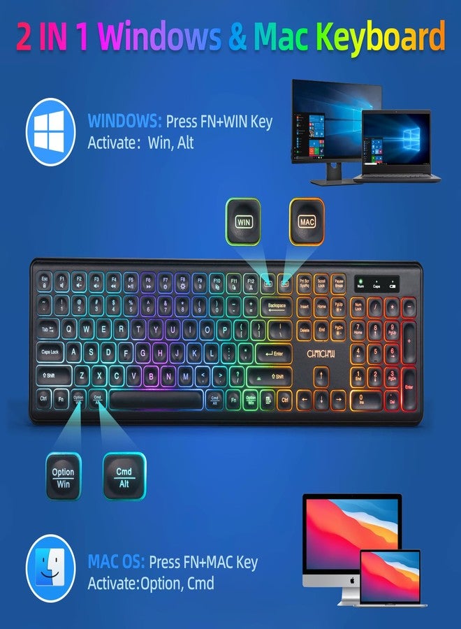 CHONCHOW Wireless Keyboard and Mouse Combo 5-W301 - Image 3
