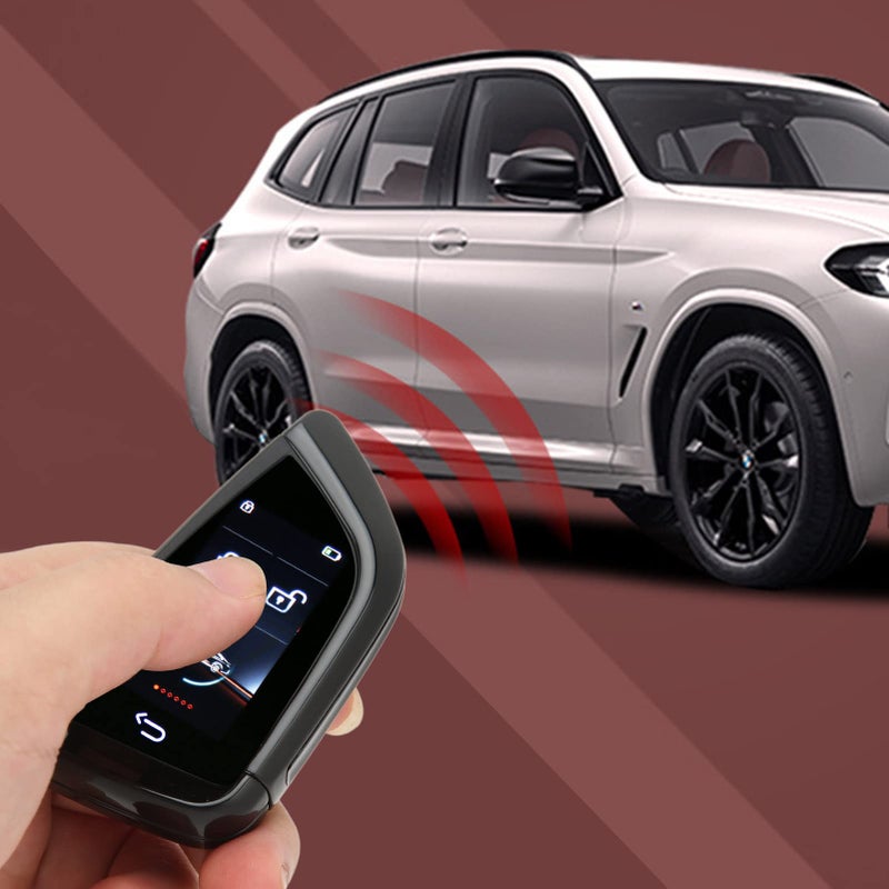 Rengu Lcd Screen Key Fob Keyless Entry Zinc Alloy Keyless Entry Into The Car Automatic Lifting Window Function Anti Key Loss Change Key Car Display Lcd Screen Key Fob (Black) - Image 3