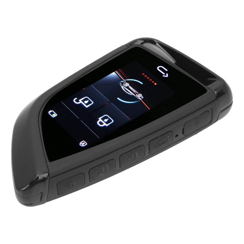 Rengu Lcd Screen Key Fob Keyless Entry Zinc Alloy Keyless Entry Into The Car Automatic Lifting Window Function Anti Key Loss Change Key Car Display Lcd Screen Key Fob (Black) - Image 1