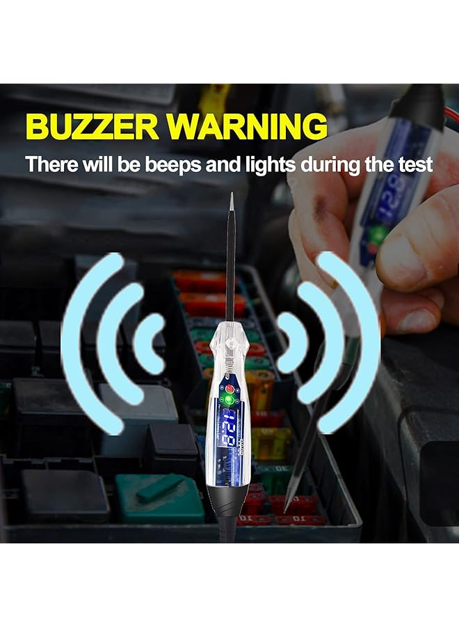 Premium Led Bulb Automotive Circuit Tester, 4-60V Test Light With 102 Inch Pu Extended Spring Wire, Sharp Hard Steel Probe Vehicle Circuits Low Dc Voltage Light Tester - Image 3