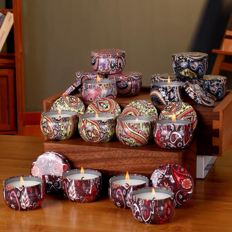 KNOURT 32 Pack Scented Candles Gift Set, Natural Soy Wax Travel Tin Candles for Home Scented, Ideal for Christmas, Birthday, Thanksgiving, Valentines Day Gifts - Image 4