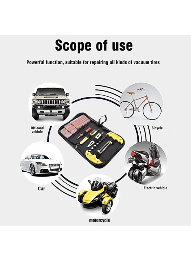 Tire Plug Repair Kit | Heavy Duty Flat Tire Repair Kit | Car Tire Patch Kit for Car, Motorcycle, Bicycle, Electric Vehicle, Motorcycle Tire Repair Kit - Image 3