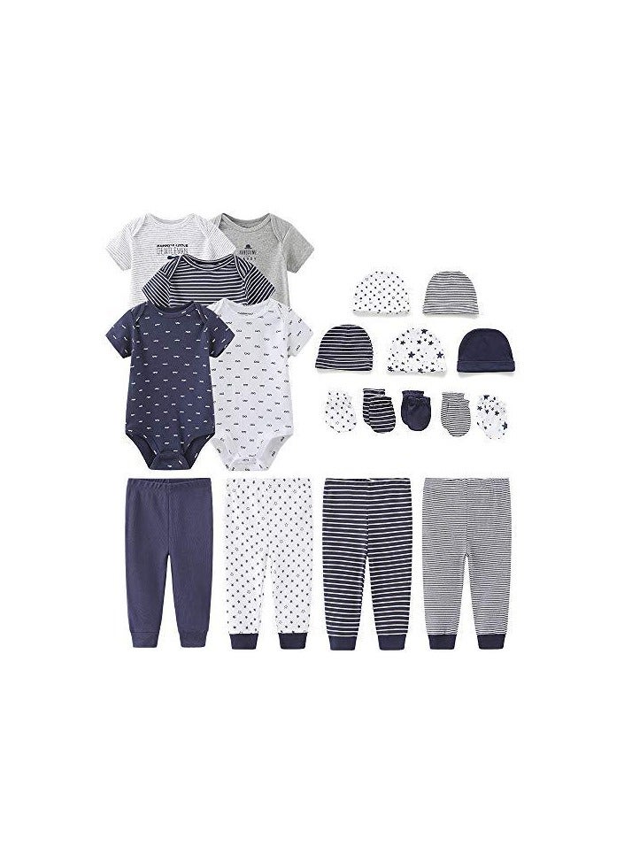 RedMapleTEK 19-Piece Set Of Newborn Baby Jumpsuit, Pants, Hat, Gloves, Socks - Image 1