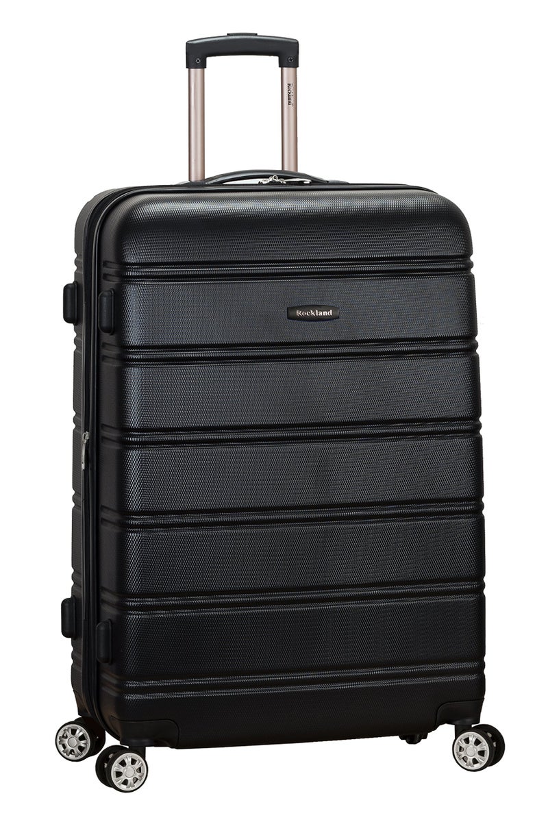 Rockland Melbourne Hardside Expandable Spinner Wheel Luggage, Black, Checked Large 28" - Image 1