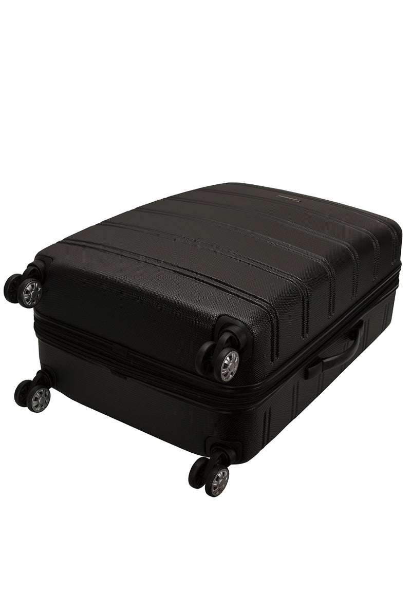Rockland Melbourne Hardside Expandable Spinner Wheel Luggage, Black, Checked Large 28" - Image 2