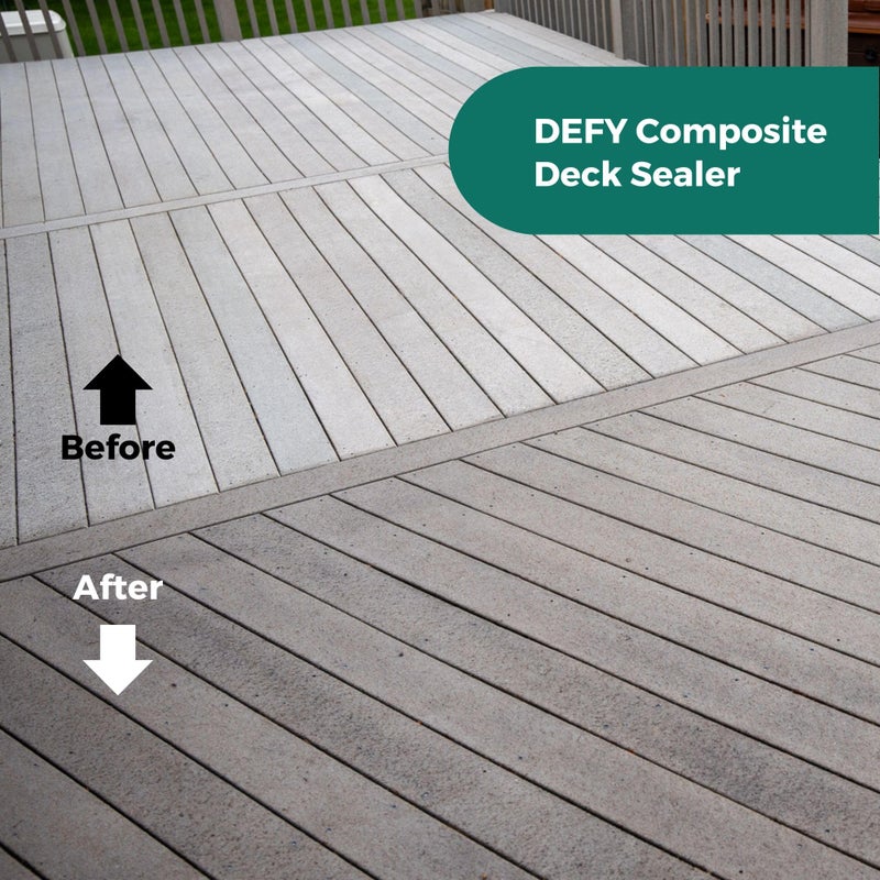 DEFY Extreme Composite Deck Sealer â€“ Crystal Clear Waterproof Sealant for Wood & Composite Surfaces with Zinc Nano-Technology, Protects Against Water & UV Damage â€“ 1 Gallon - Image 3