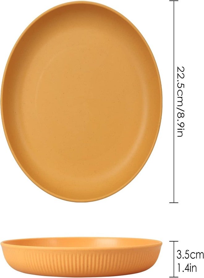 Lellow Multicolor Wheat Straw Dinner Plates - Set of 6 (23 cm) | Unbreakable, Lightweight, BPA-Free | Microwave & Dishwasher Safe for Kids & Adults. - Image 2