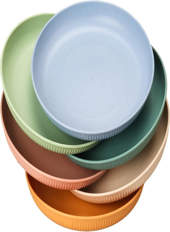 Lellow Multicolor Wheat Straw Dinner Plates - Set of 6 (23 cm) | Unbreakable, Lightweight, BPA-Free | Microwave & Dishwasher Safe for Kids & Adults. - Image 3