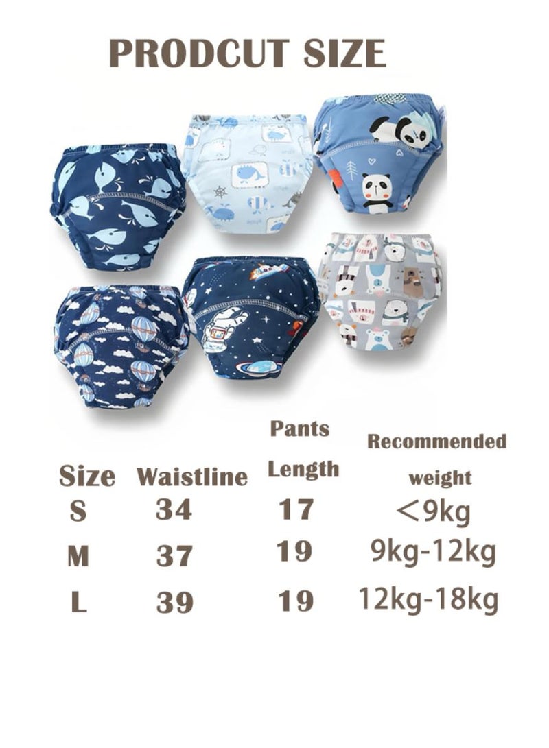 Bebiland 6 Pack Training Pants for Toddlers, Reusable Diapers for Boys & Girls, Washable Cotton Underwear, Breathable Baby Training Pants, Strong Absorbency Diapers (2-4 Years, 12KG-18KG) - Image 2