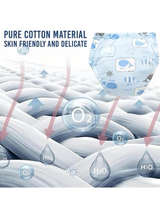 6 قطع سروال تدريب على النونية للأطفال صديق للبيئة حفاض جيد التهوية قابل لإعادة الاستخدام للأولاد والبنات قدرة امتصاص قوية داخلي قطن للغسل يناسب 2-4 سنوات 12-18كجم(6 قطع) - view 4