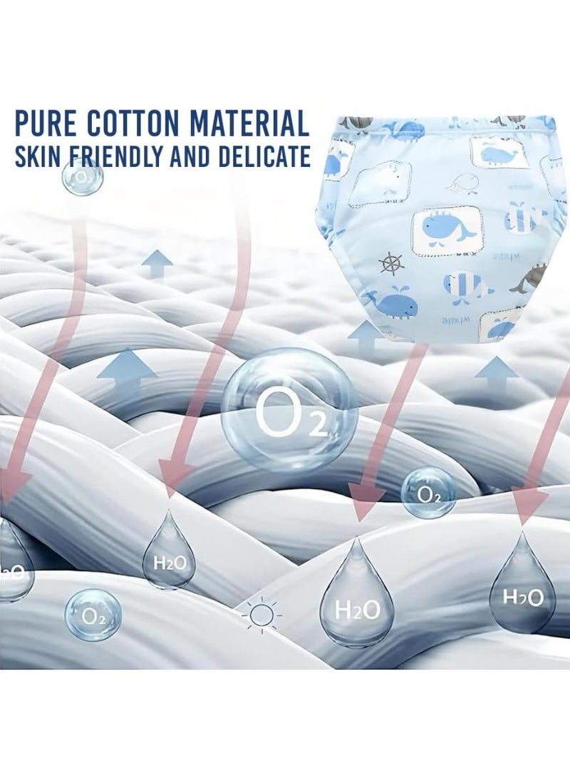 Bebiland 6 Pack Training Pants for Toddlers, Reusable Diapers for Boys & Girls, Washable Cotton Underwear, Breathable Baby Training Pants, Strong Absorbency Diapers (2-4 Years, 12KG-18KG) - Image 4