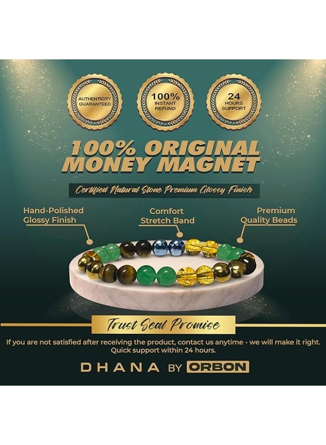 ORBON DHANA Certified Scientific Money Magnet Bracelet-Original 7 Chakra Navagraha Stone for Men & Women | Wealth, Prosperity & Abundance Gemstone - Image 5