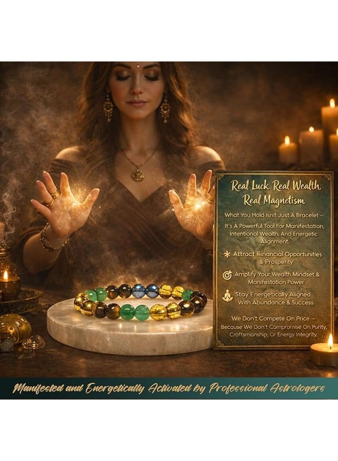 ORBON DHANA Certified Scientific Money Magnet Bracelet-Original 7 Chakra Navagraha Stone for Men & Women | Wealth, Prosperity & Abundance Gemstone - Image 4