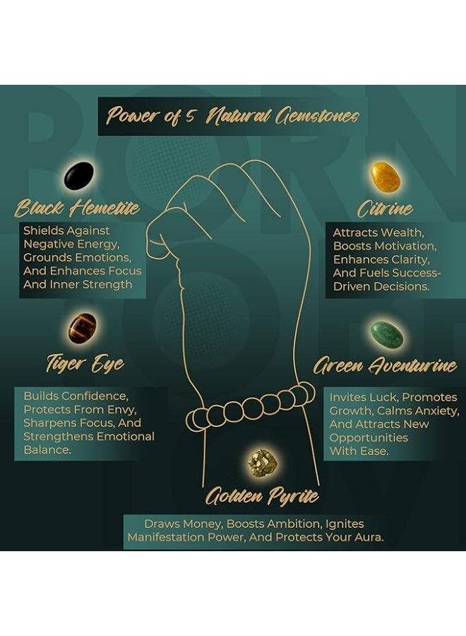 ORBON DHANA Certified Scientific Money Magnet Bracelet-Original 7 Chakra Navagraha Stone for Men & Women | Wealth, Prosperity & Abundance Gemstone - Image 3