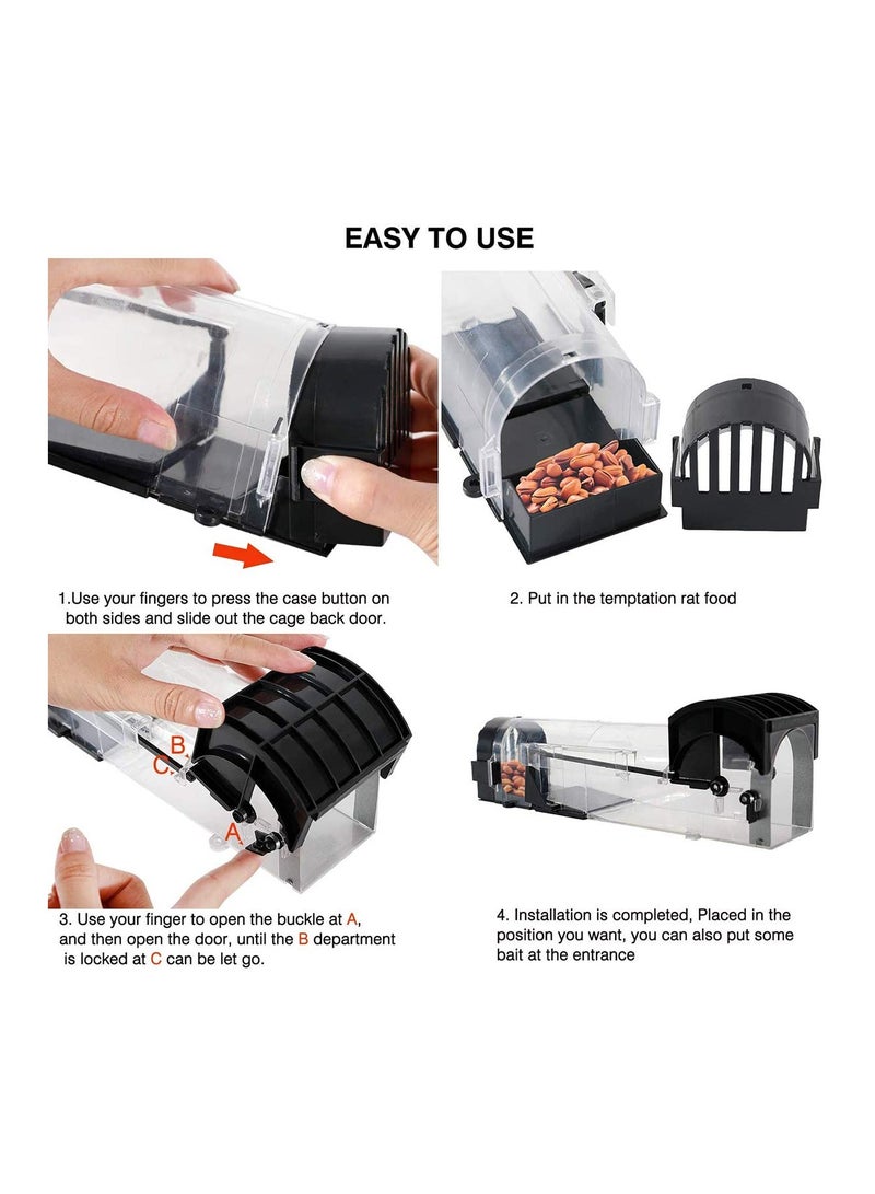 KASTWAVE 2 Pcs Mouse Trap Humane Traps for Indoors Reusable Plastic Mice Rat Work Catch and Release Can be Used in Houses Courtyards - Image 5