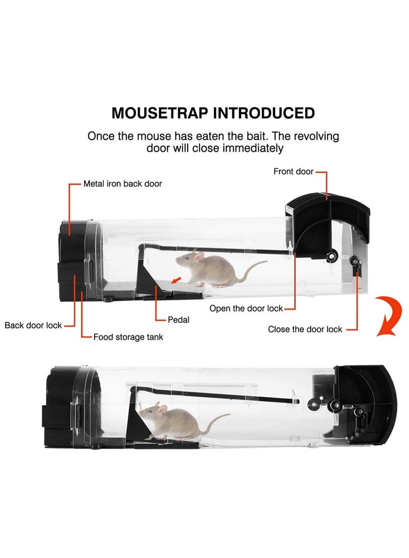 KASTWAVE 2 Pcs Mouse Trap Humane Traps for Indoors Reusable Plastic Mice Rat Work Catch and Release Can be Used in Houses Courtyards - Image 4