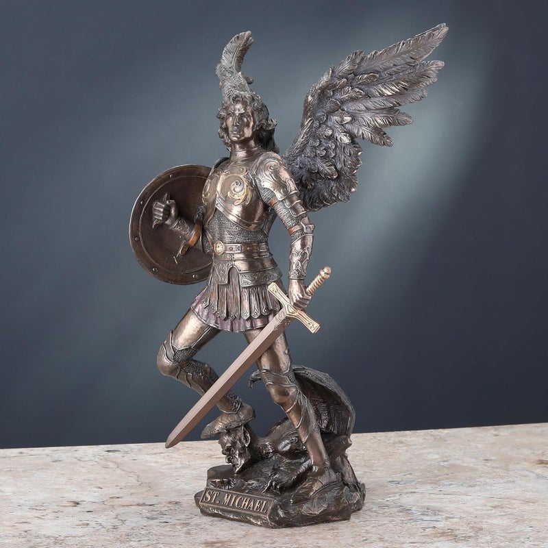 Veronese Design Archangel Saint Michael Statue - Real Bronze Powder Cast Sculpture - Image 4