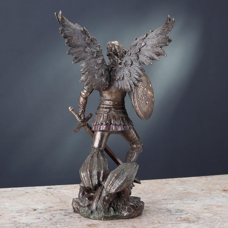 Veronese Design Archangel Saint Michael Statue - Real Bronze Powder Cast Sculpture - Image 5