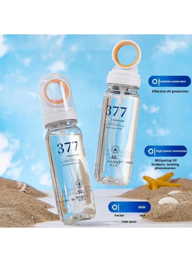 بخاخ واقي من الشمس 377 بعامل حماية SPF50+، مضاد للشيخوخة والتجاعيد، مرطب ومفتح للبشرة، بخاخ للعناية بالبشرة للوجه والجسم والرقبة - Image 2