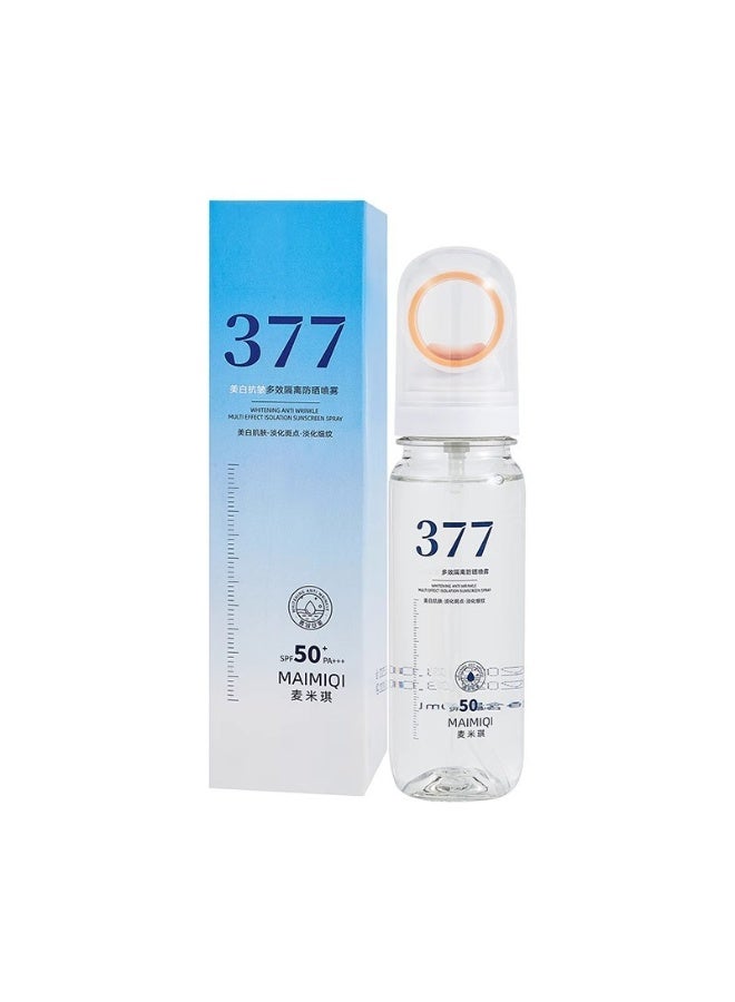 بخاخ واقي من الشمس 377 بعامل حماية SPF50+، مضاد للشيخوخة والتجاعيد، مرطب ومفتح للبشرة، بخاخ للعناية بالبشرة للوجه والجسم والرقبة - Image 1