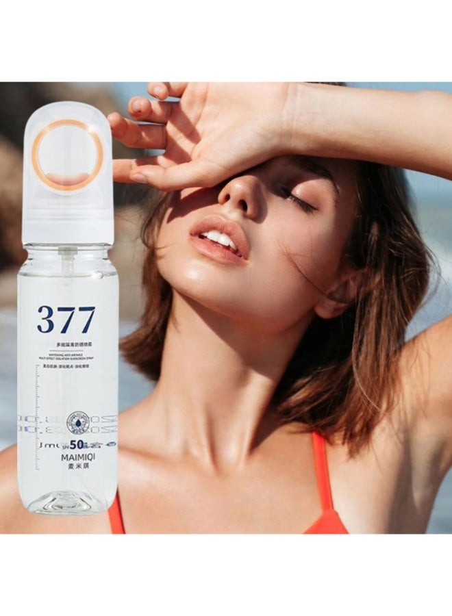 بخاخ واقي من الشمس 377 بعامل حماية SPF50+، مضاد للشيخوخة والتجاعيد، مرطب ومفتح للبشرة، بخاخ للعناية بالبشرة للوجه والجسم والرقبة - Image 5