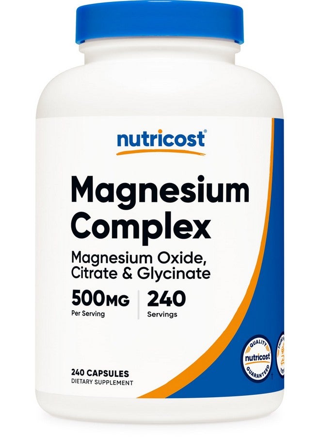نيوتريكوست، مركب المغنيسيوم ٥٠٠ ملغ، ٢٤٠ كبسولة - أكسيد المغنيسيوم، سترات، وجليسينات - خالٍ من الغلوتين وغير معدل وراثيًا - Image 1