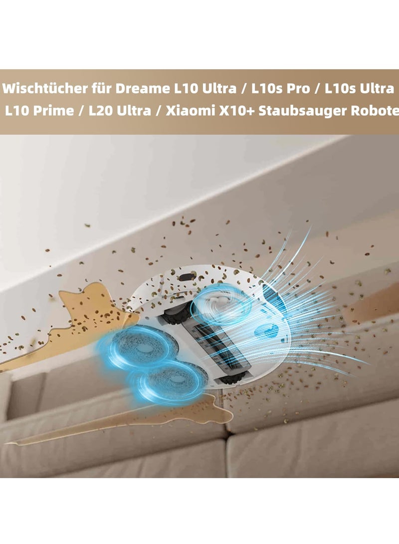 Pack of 6 Washable Microfiber Wet Mop Pads for Dreame L10 Ultra, L10s Pro, L10s Ultra, L10 Prime, L20 Ultra, X40 Ultra, Xiaomi X20+ Robot Vacuums - Image 3