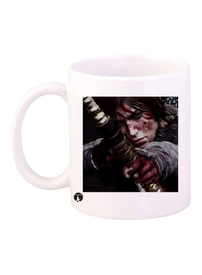 RYN Tomb Raider Video Game Printed Mug White/Black/Red