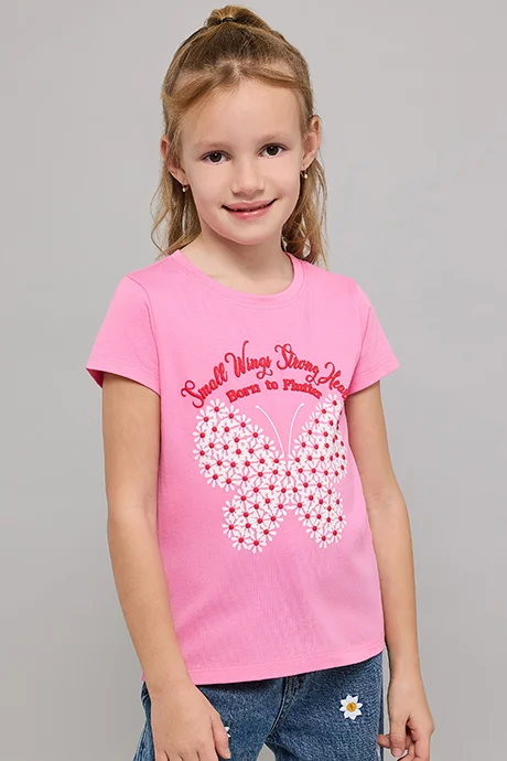 أر أند بي Printed T-Shirt with Crew Neck and Short Sleeves