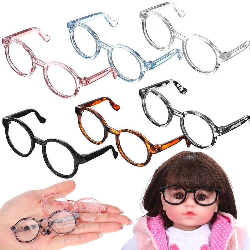 IMIKEYA Doll Glasses for 18 Inch Dolls Set of 6 Mini Eyeglasses with Clear Lenses for Doll Dress Up - Image 3