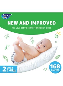Fine Baby Diapers Small Size 2 (3-6 kg) Super Saver Pack 168 Diapers  - Image 2