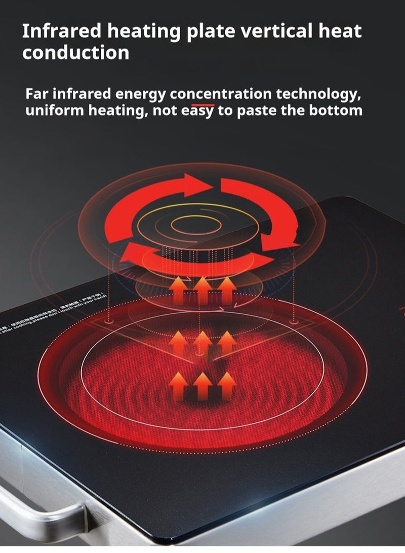 shopi.ae Portable Infrared Stove Electric Burner Control Adjustable Heating Power, Compatible with All Cookware - Image 4