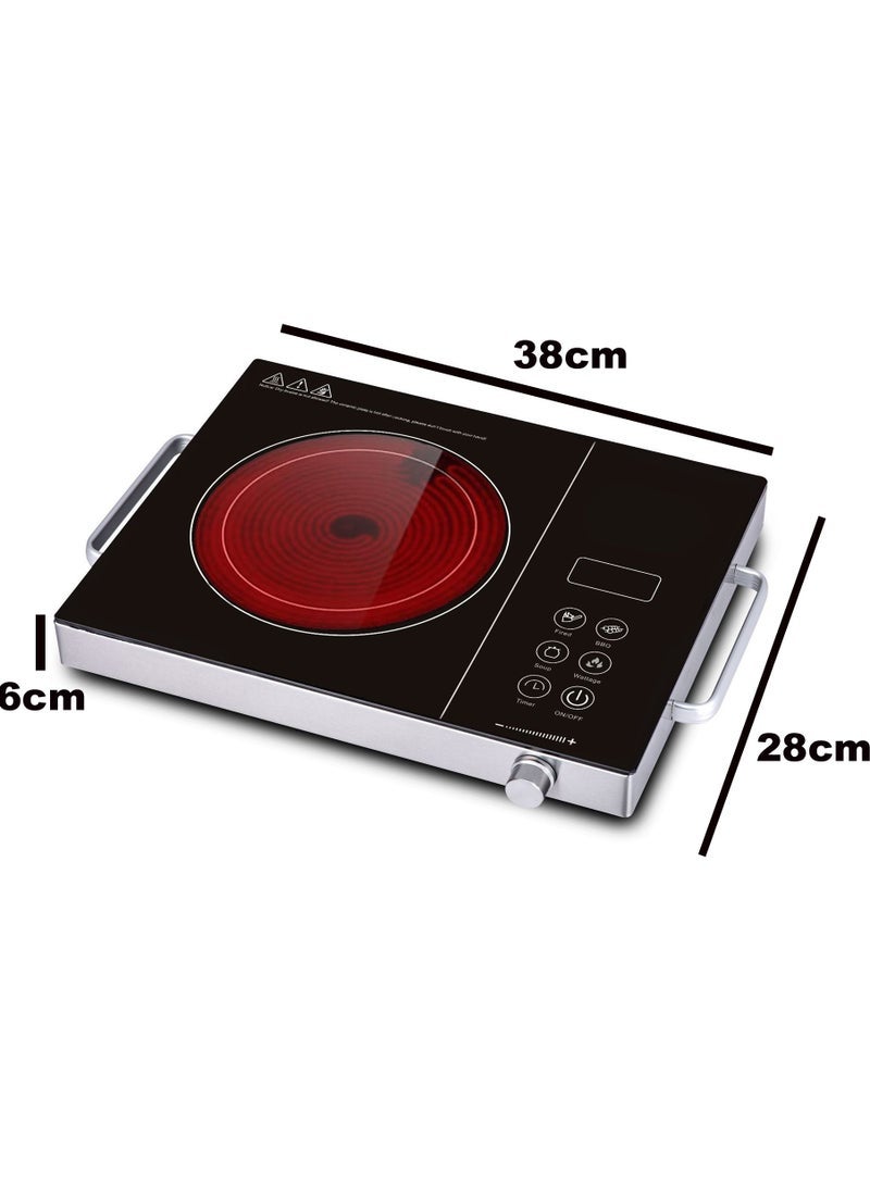 shopi.ae Portable Infrared Stove Electric Burner Control Adjustable Heating Power, Compatible with All Cookware - Image 5
