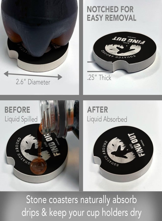 Counterart Thirstystone Squatch Around Single Absorbent Stone Coaster for Vehicle Cup Holder 2.6” Diameter Manufactured in The USA - Image 3