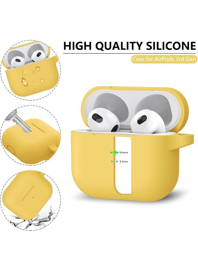 NIBEMINENT - Soft Silicone Protective Case Cover for AirPods 4 with Cleaner Kit and Keychain(Yellow) - Image 1