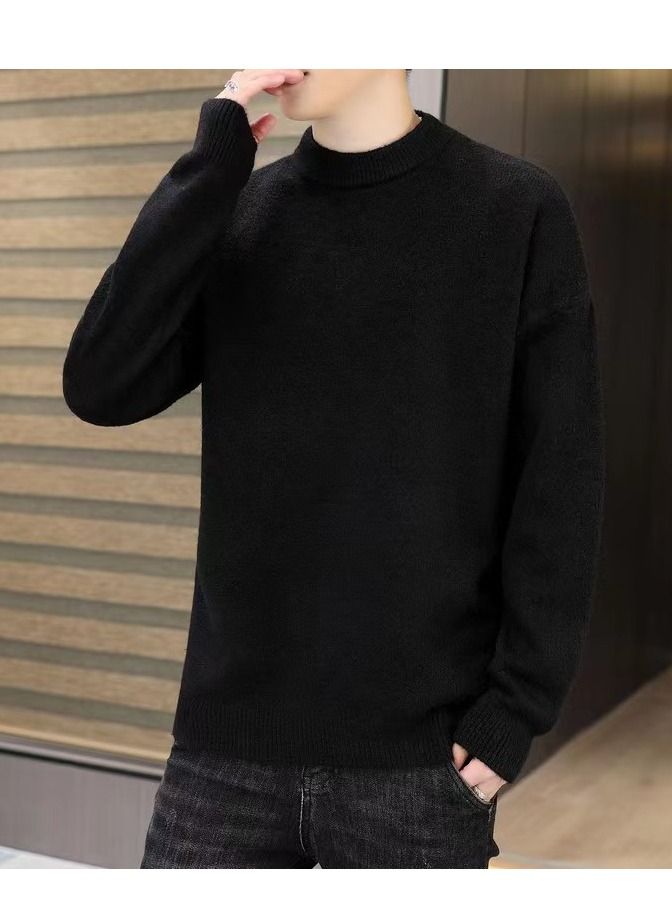 Loquat New Fall/winter Sweater Men's Solid Color Half Turtleneck Sweater  - Image 2