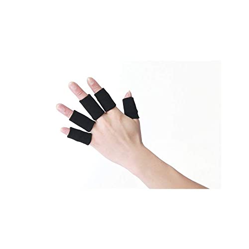 Digital Shoppy 10pcs Sports Finger Sleeves Arthritis Support Finger Wrap Guard, Black - Image 5