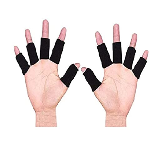 Digital Shoppy 10pcs Sports Finger Sleeves Arthritis Support Finger Wrap Guard, Black - Image 4