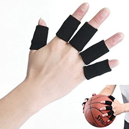 Digital Shoppy 10pcs Sports Finger Sleeves Arthritis Support Finger Wrap Guard, Black - Image 3