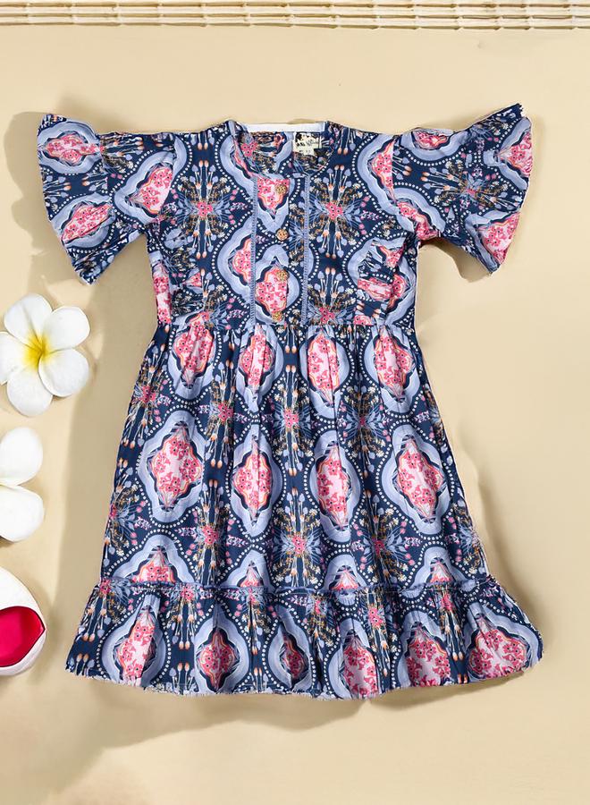 بيلا مودا فستان بطبعات بكشكش - Image 1