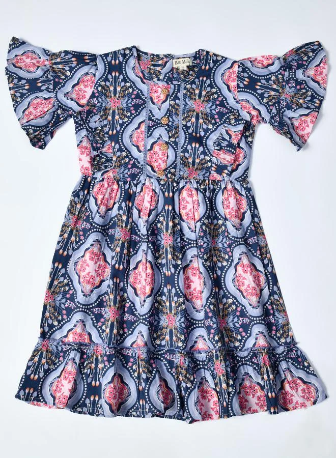 BELLA MODA Printed Flounce Dress