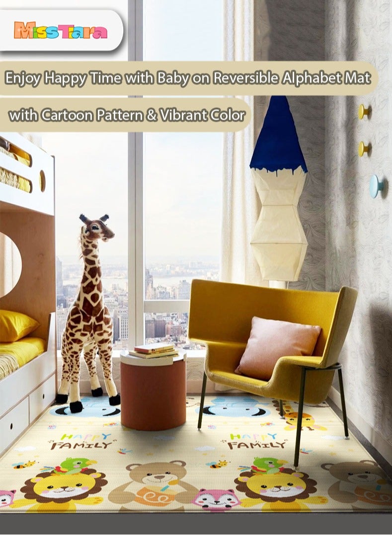 MissTiara سجادة زحف للأطفال، 200 × 180 × 1 سم، سجادة أرضية غير سامة، سجادة لعب للأطفال مقاومة للماء على الوجهين للأطفال الصغار والبنات - Image 5